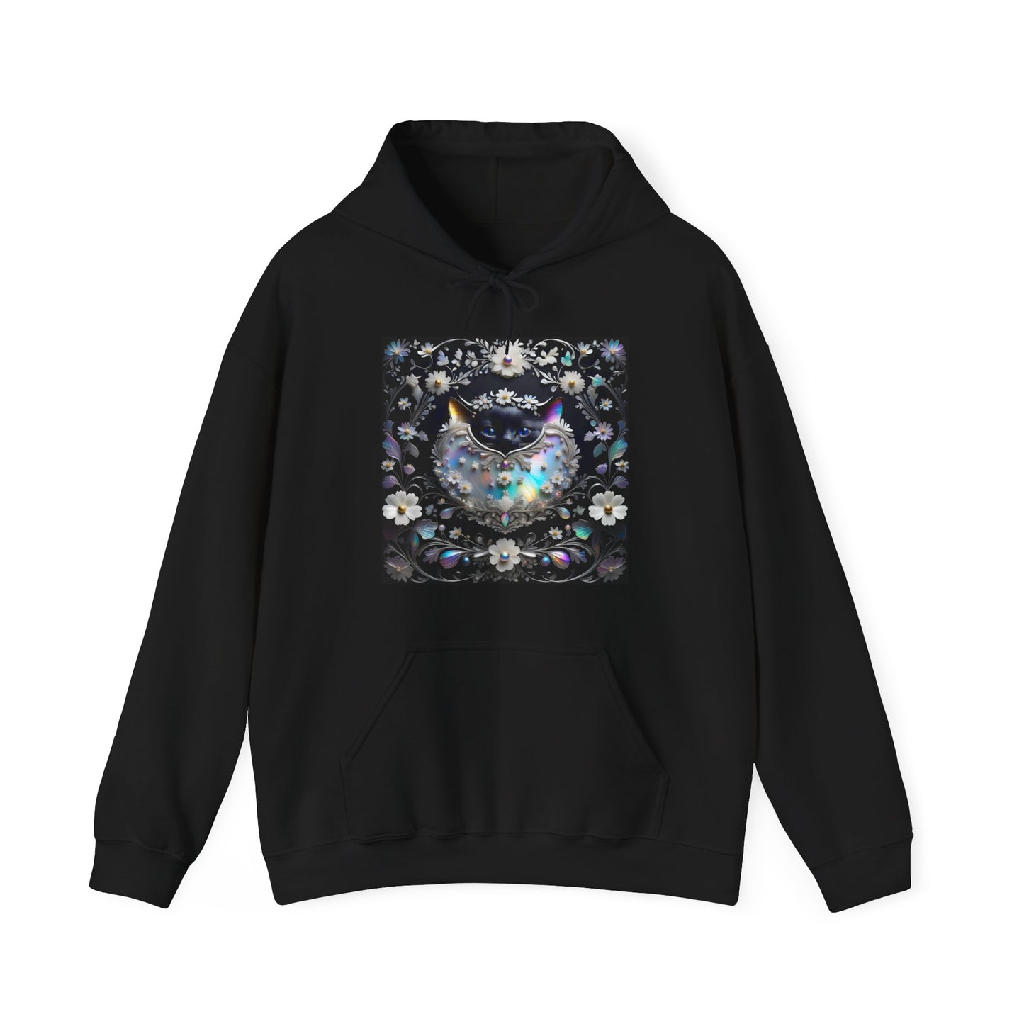 Pearlescent Black Cat — Exotic Art Heavy Blend™ Hoodie (CANADA)