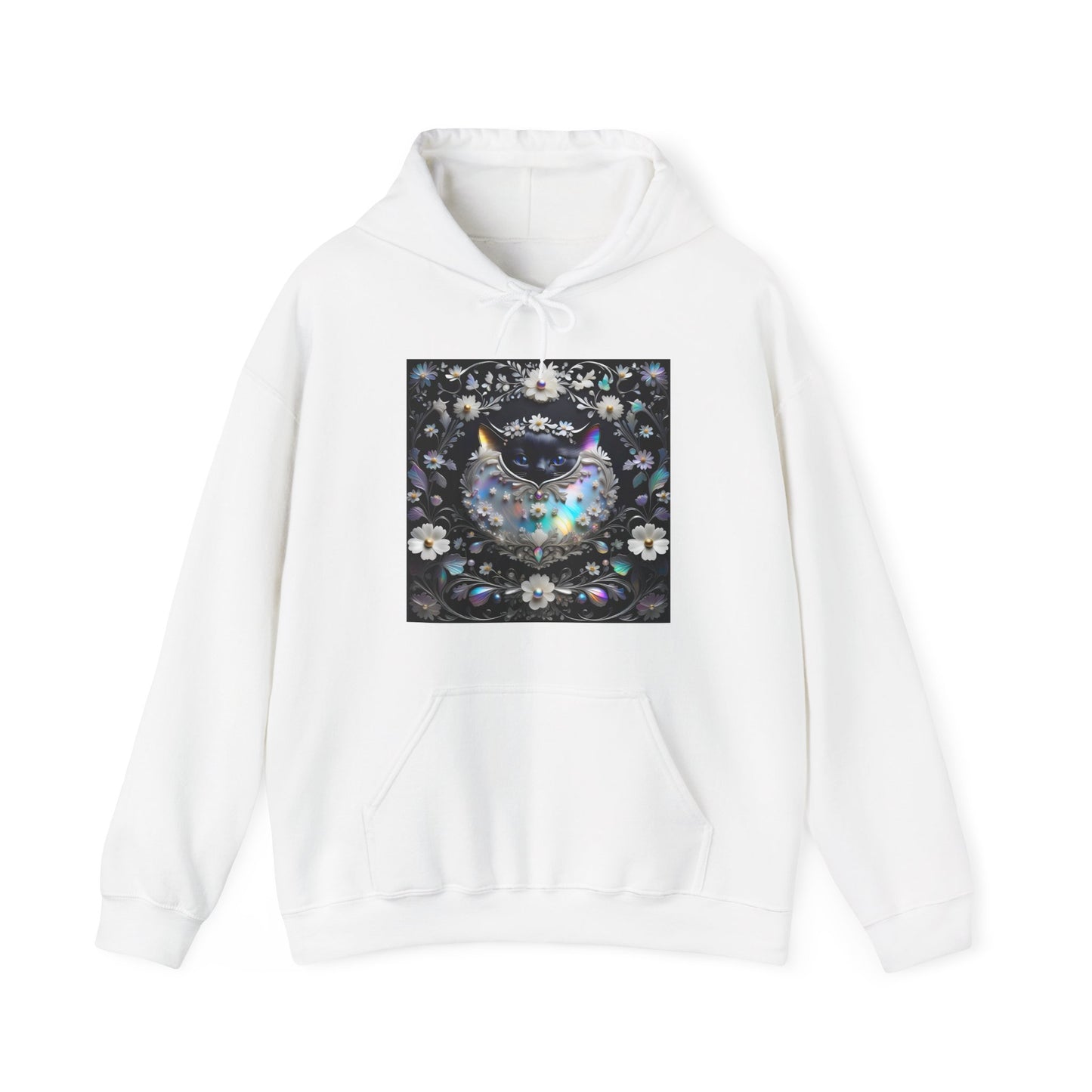 Pearlescent Black Cat — Exotic Art Heavy Blend™ Hoodie (CANADA)