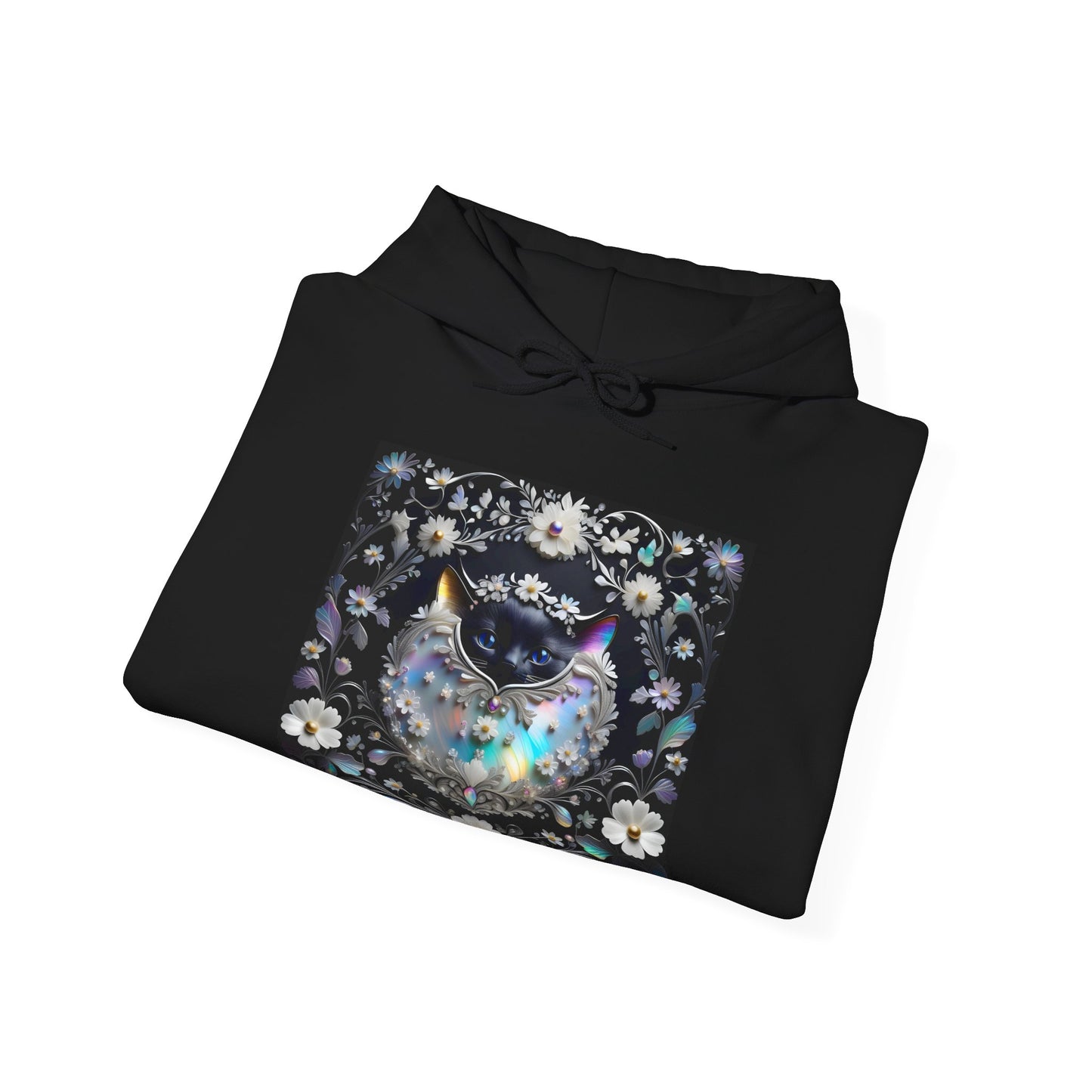 Pearlescent Black Cat — Exotic Art Heavy Blend™ Hoodie (CANADA)