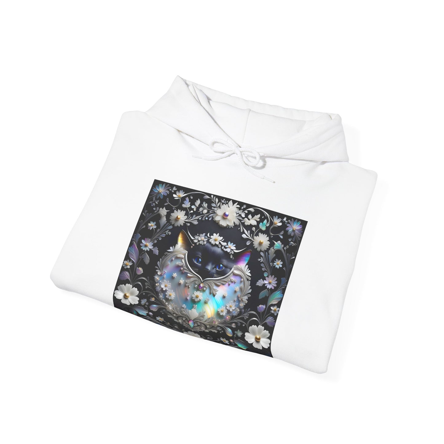 Pearlescent Black Cat — Exotic Art Heavy Blend™ Hoodie (CANADA)