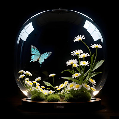 Large Blue with Daisies